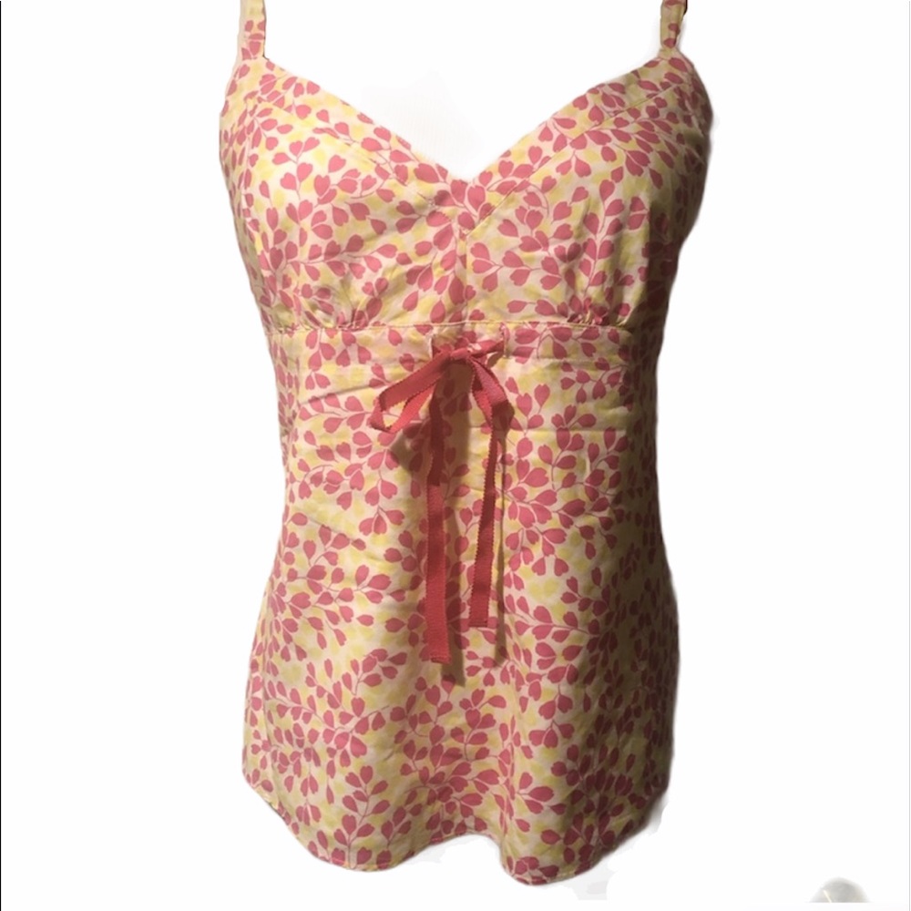J.Crew pink & yellow spaghetti strap tank